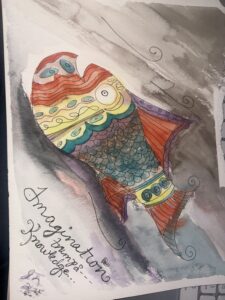 Silly fish watercolor